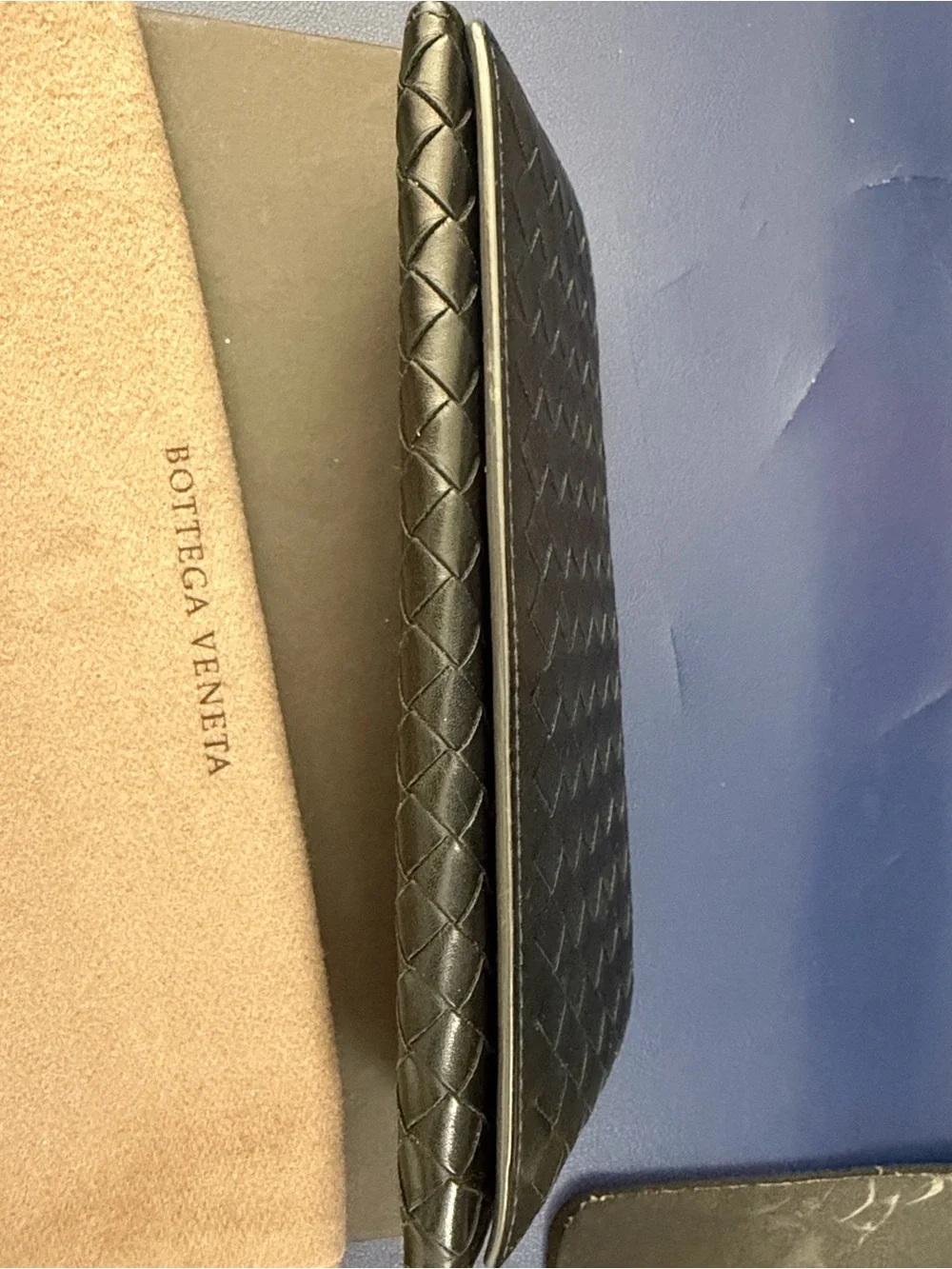 Bottega Veneta Black Intrecciato Woven Leather Continental Wallet
